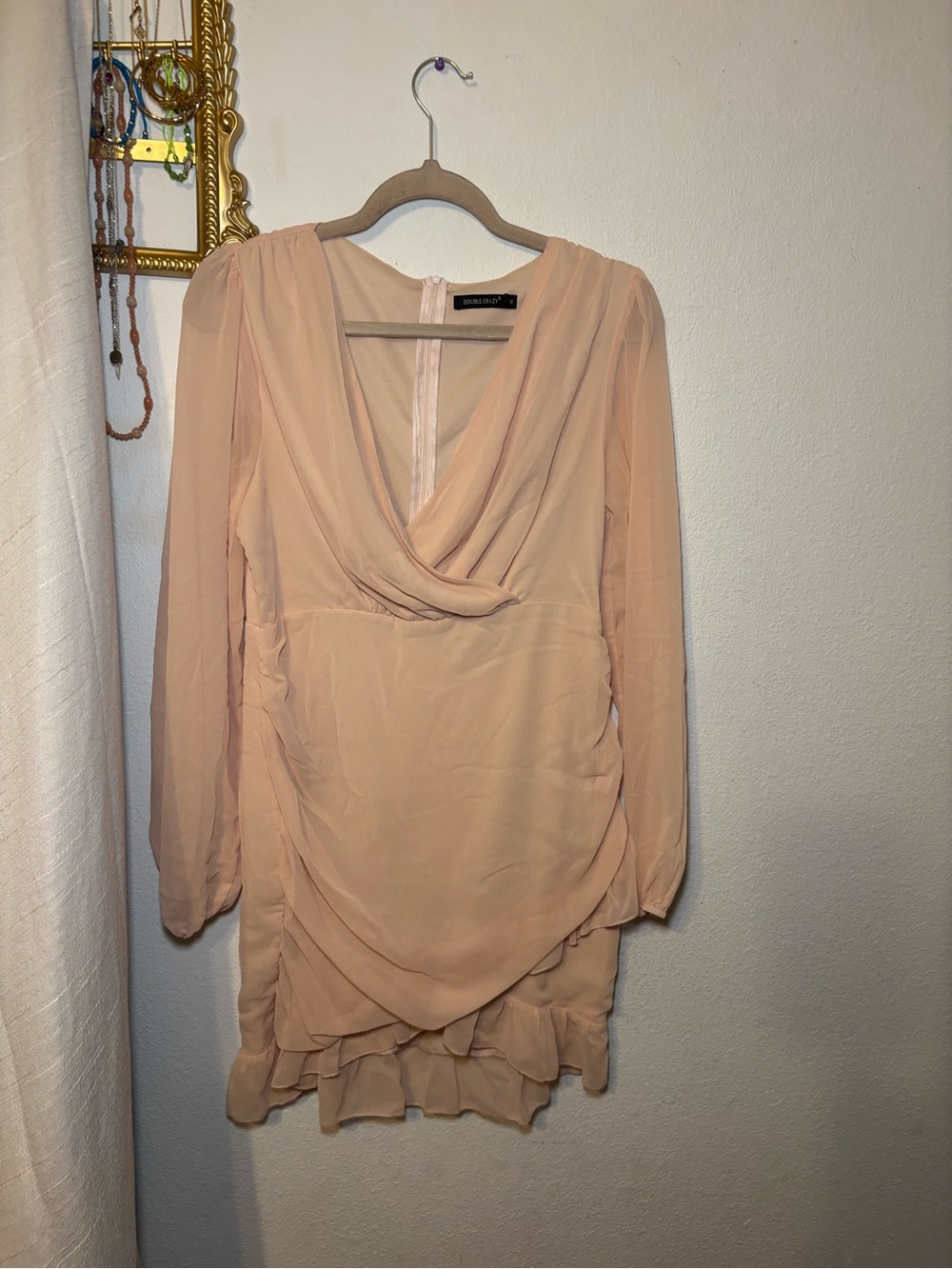 Blush Pink Draped V-Neck